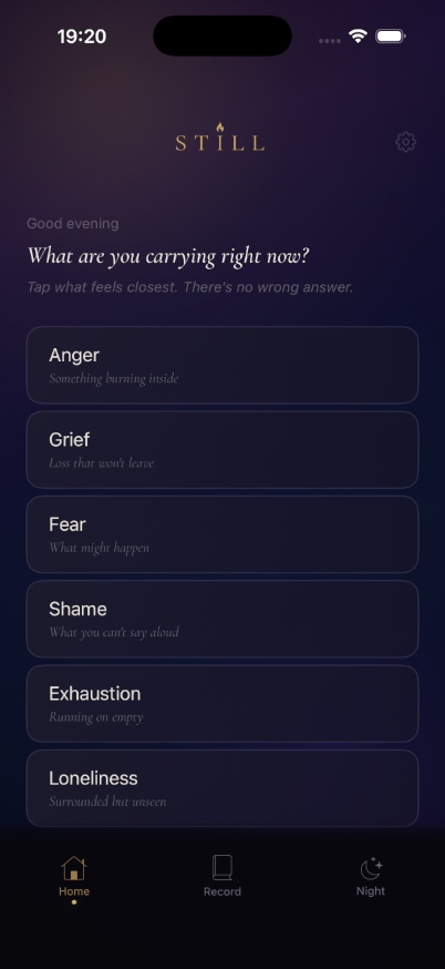 Emotion selection screen
