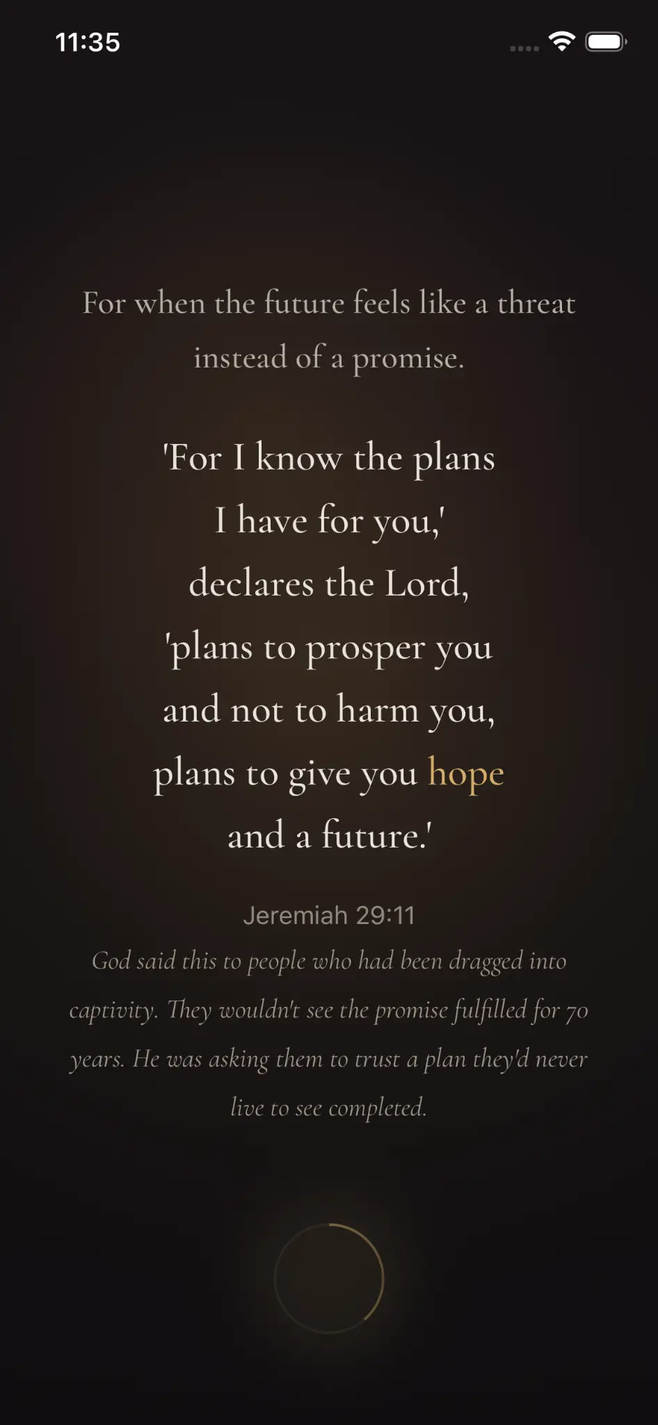 Still scripture reveal with a highlighted scripture word
