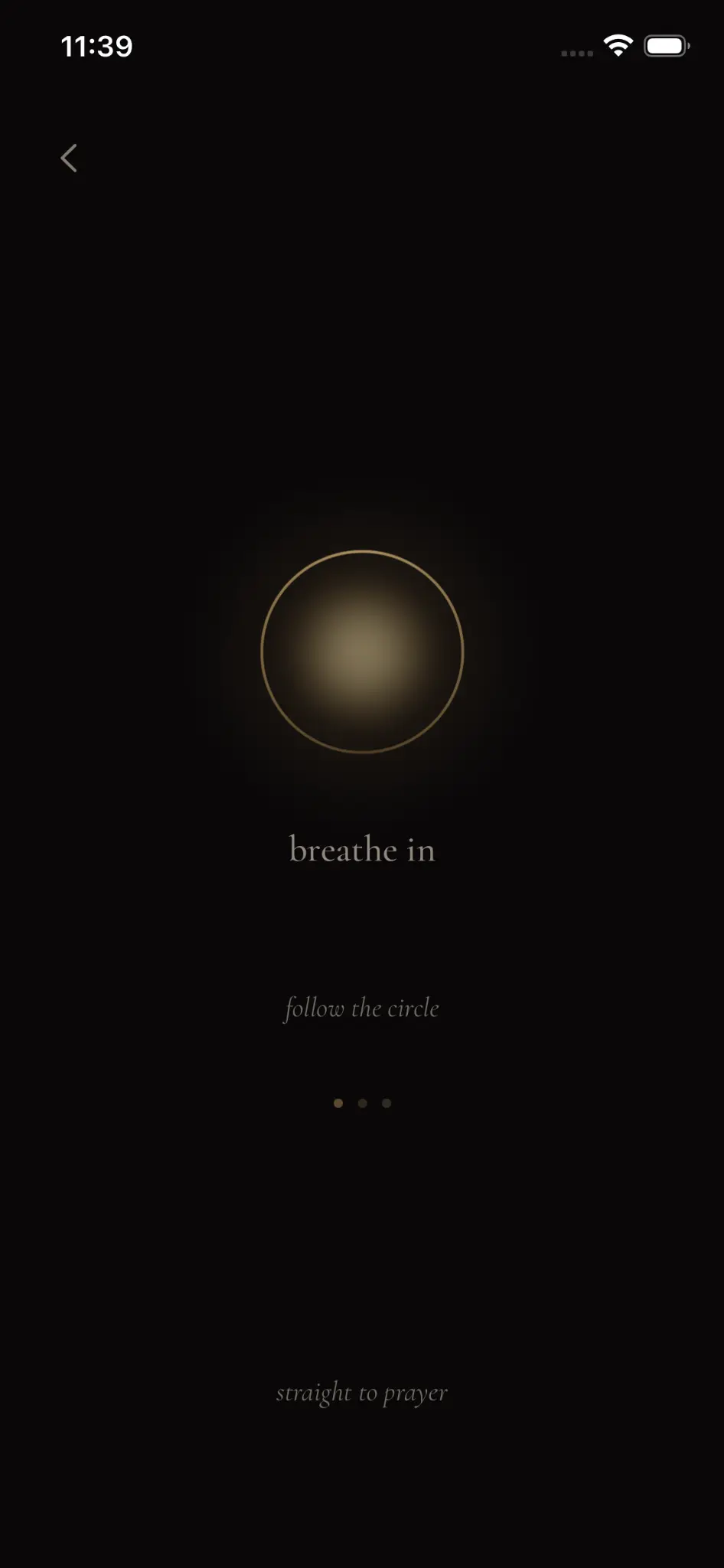 Still breathing circle screen